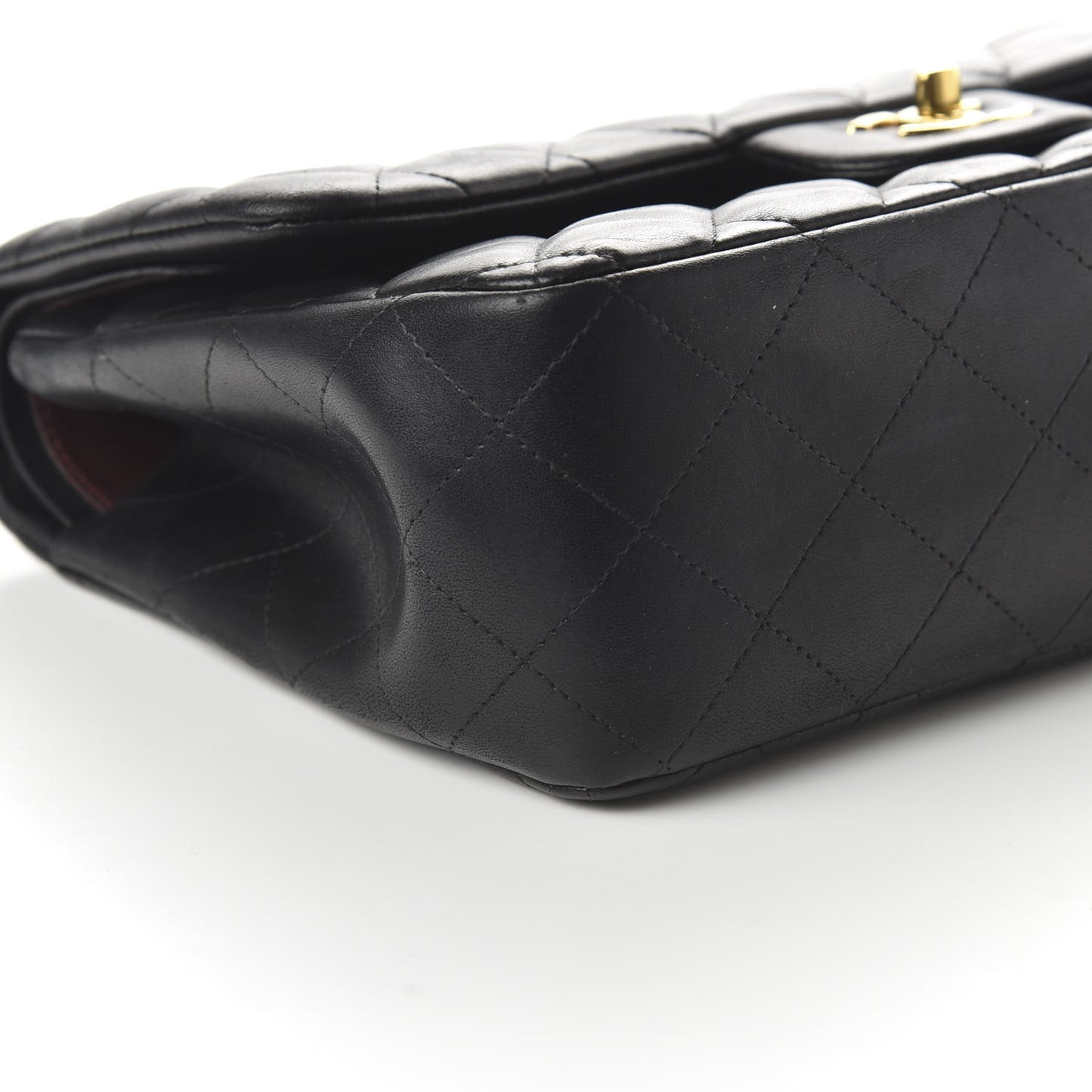 Lambskin Quilted Jumbo Double Flap Black