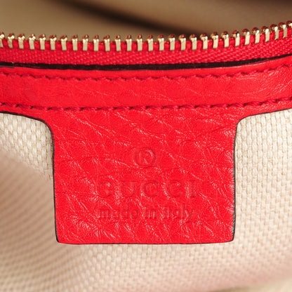 Gucci Pebbled Calfskin Medium Soho Chain Shoulder Bag Tabasco Red 6 of 7