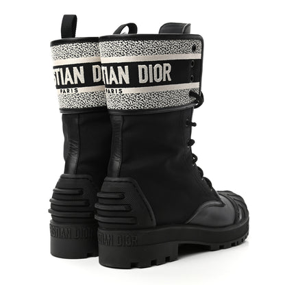 Christian Dior Calfskin Technical Fabric D-Major Ankle Boots 40 Black White 4 of 7