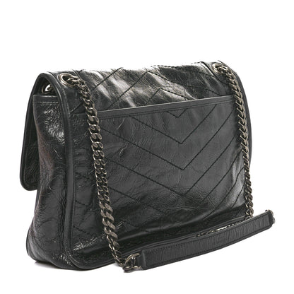 Saint Laurent Crinkled Calfskin Matelasse Monogram Medium Niki Chain Satchel Military Olive 3 of 10