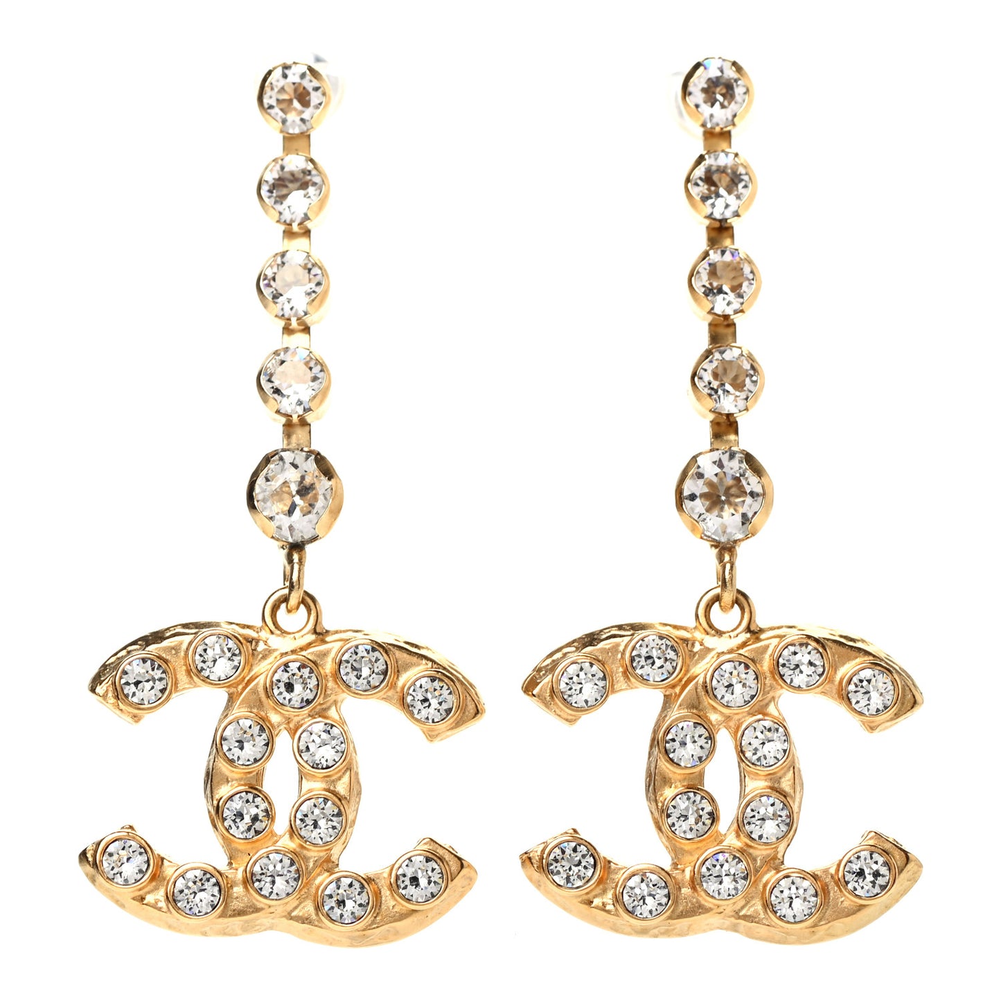 CC Crystal Drop Earrings Gold
