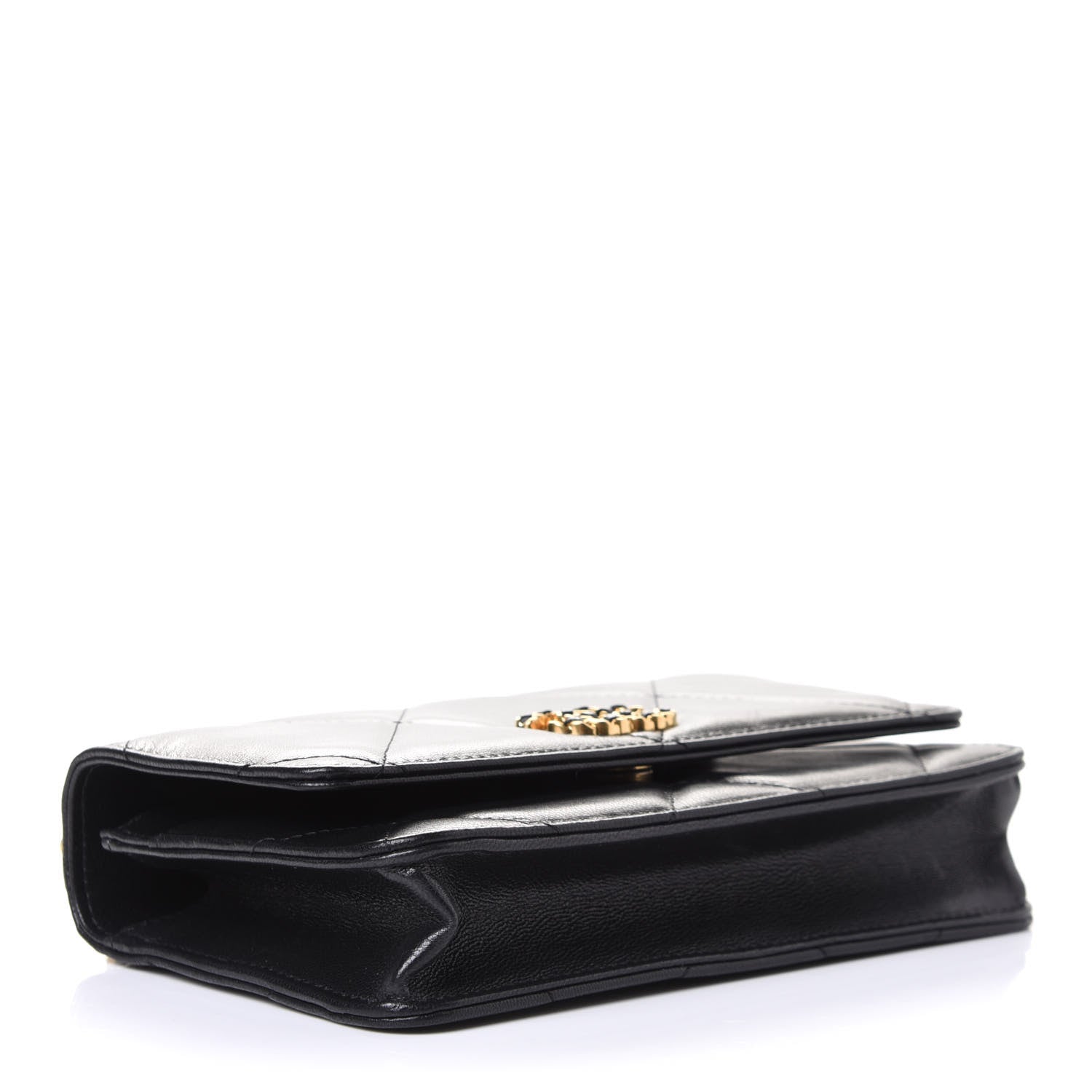 Chanel Goatskin Quilted Chanel 19 Wallet On Chain WOC Black 4 of 6