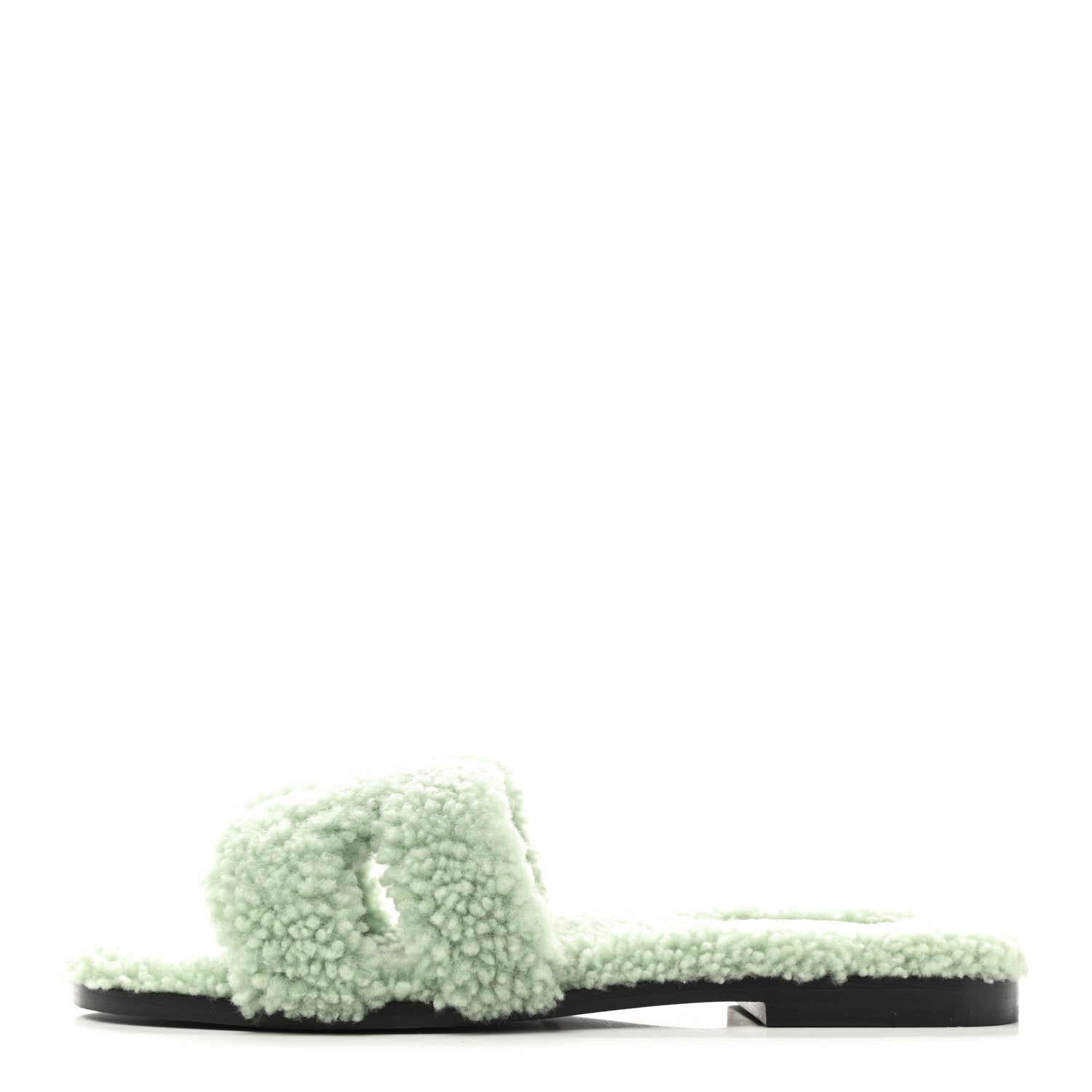 Hermes Woolskin Oran Sandals 36 Vert D'Eau 1 of 8