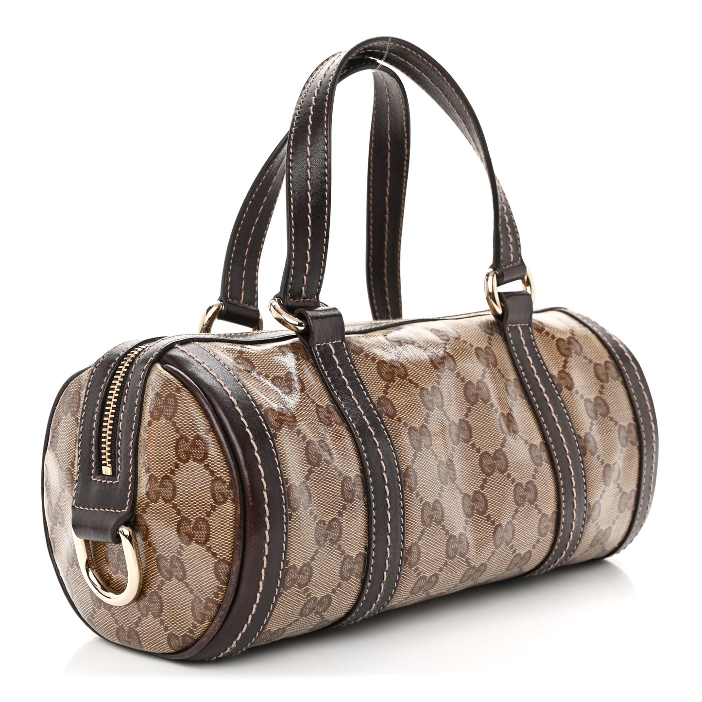 Crystal Monogram Duchessa Small Boston Bag Brown