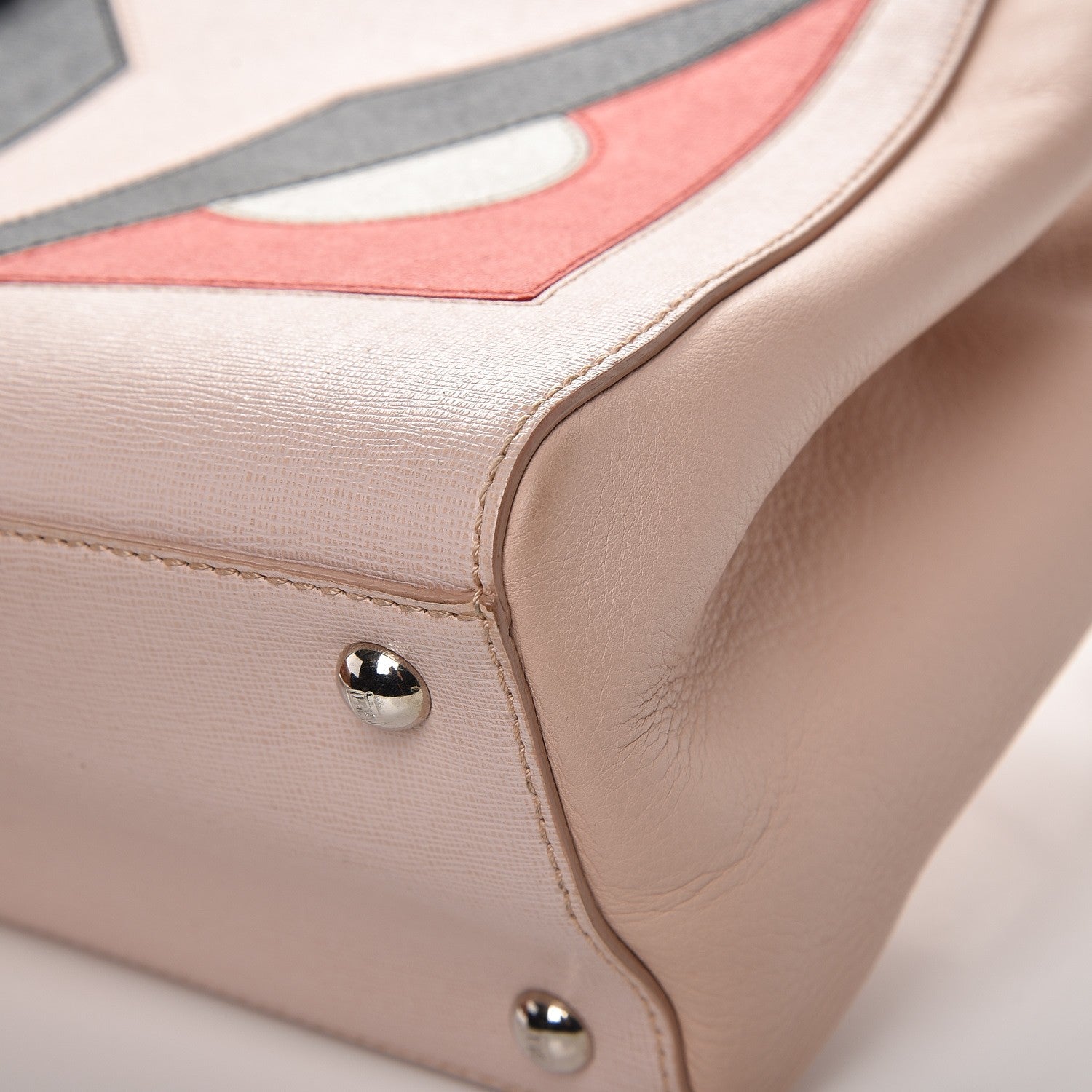 Fendi Vitello Elite Monster Petite 2Jours Tote Rosa Plaster 12 of 13