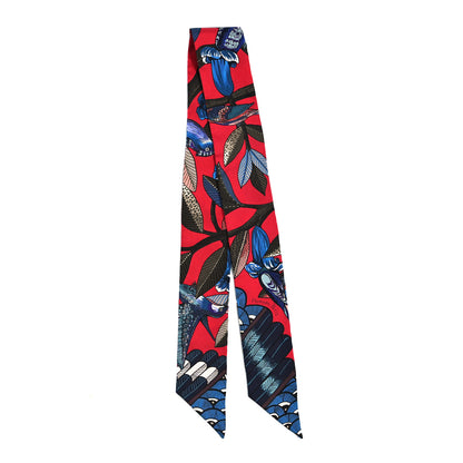 Hermes Silk Tree Of Song Twilly Rouge Bronze Bleu 2 of 4