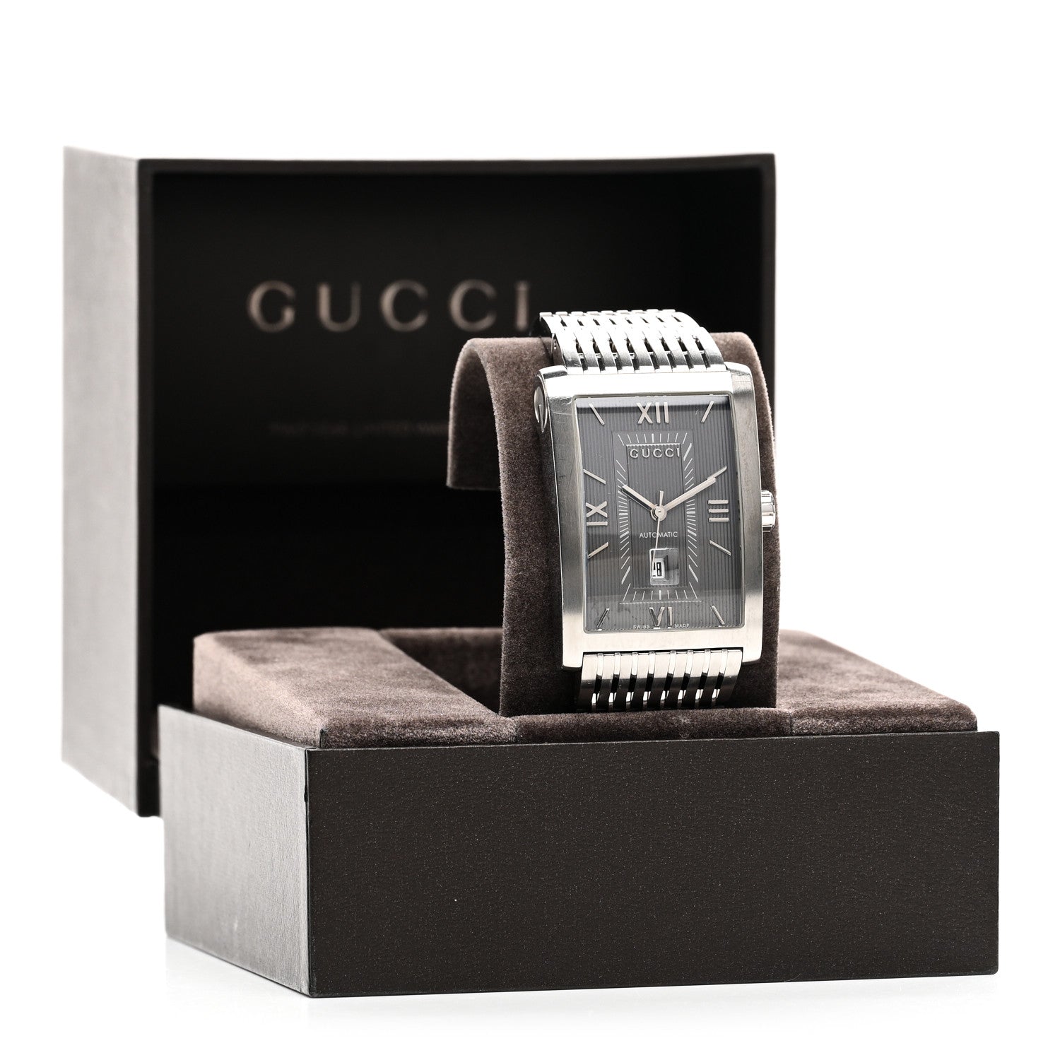 Gucci Stainless Steel 29mm 8600M Automatic Watch Grey 5 of 5