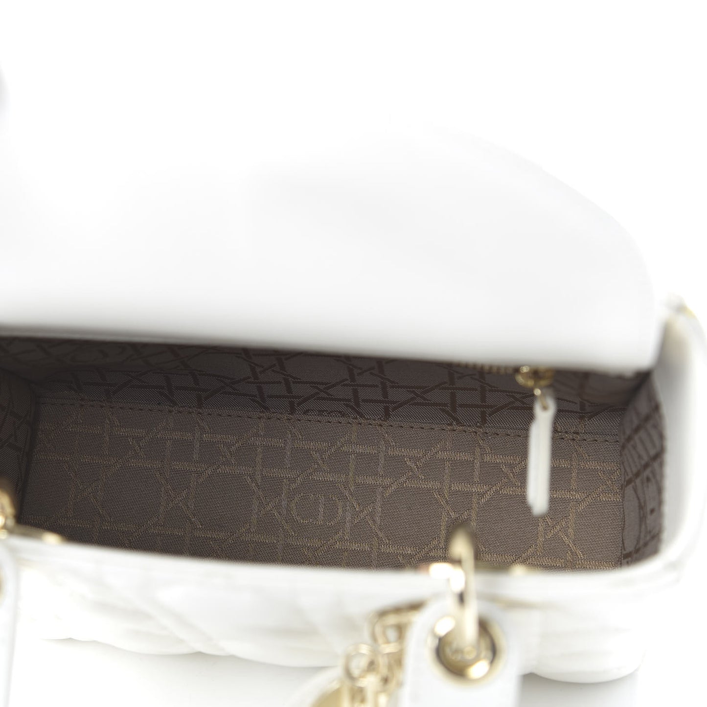Lambskin Cannage Small My ABCDior Lady Dior White