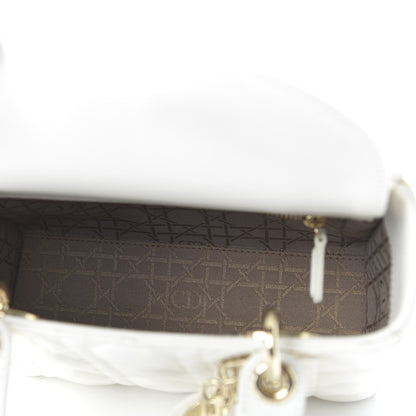 Christian Dior Lambskin Cannage Small My ABCDior Lady Dior White 5 of 12