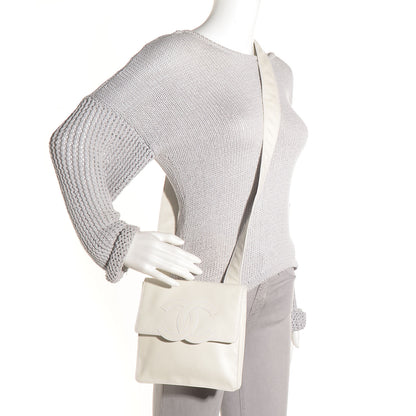 Chanel Lambskin CC Small Messenger Flap Bag White 2 of 7