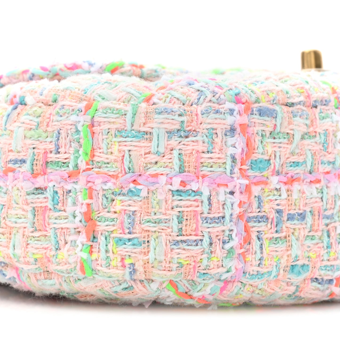 Tweed Quilted Baywatch Top Handle Flap Light Pink Green Orange Purple