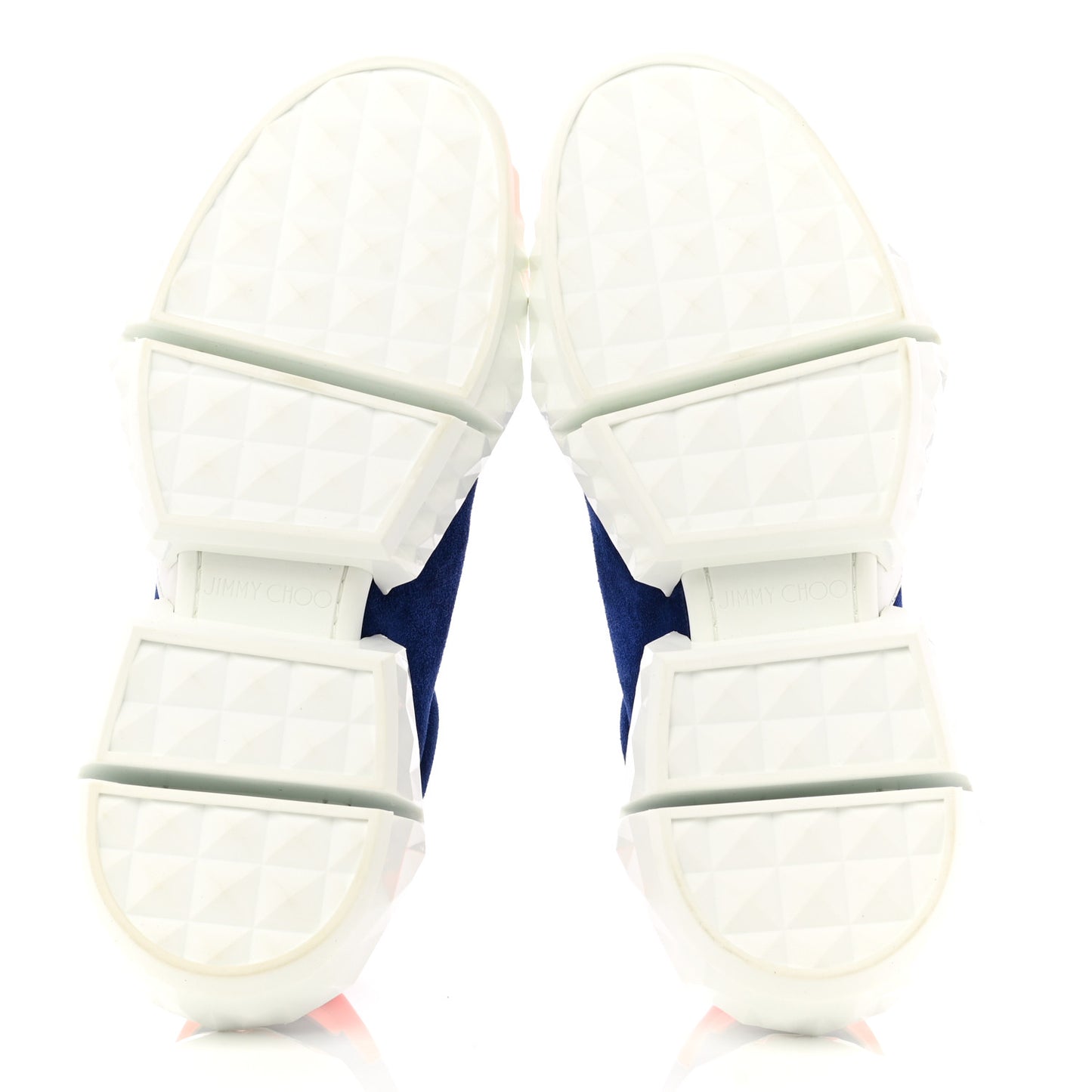 Suede Calfskin Diamond Low Top Sneaker 40 Cobalt Neon Orange