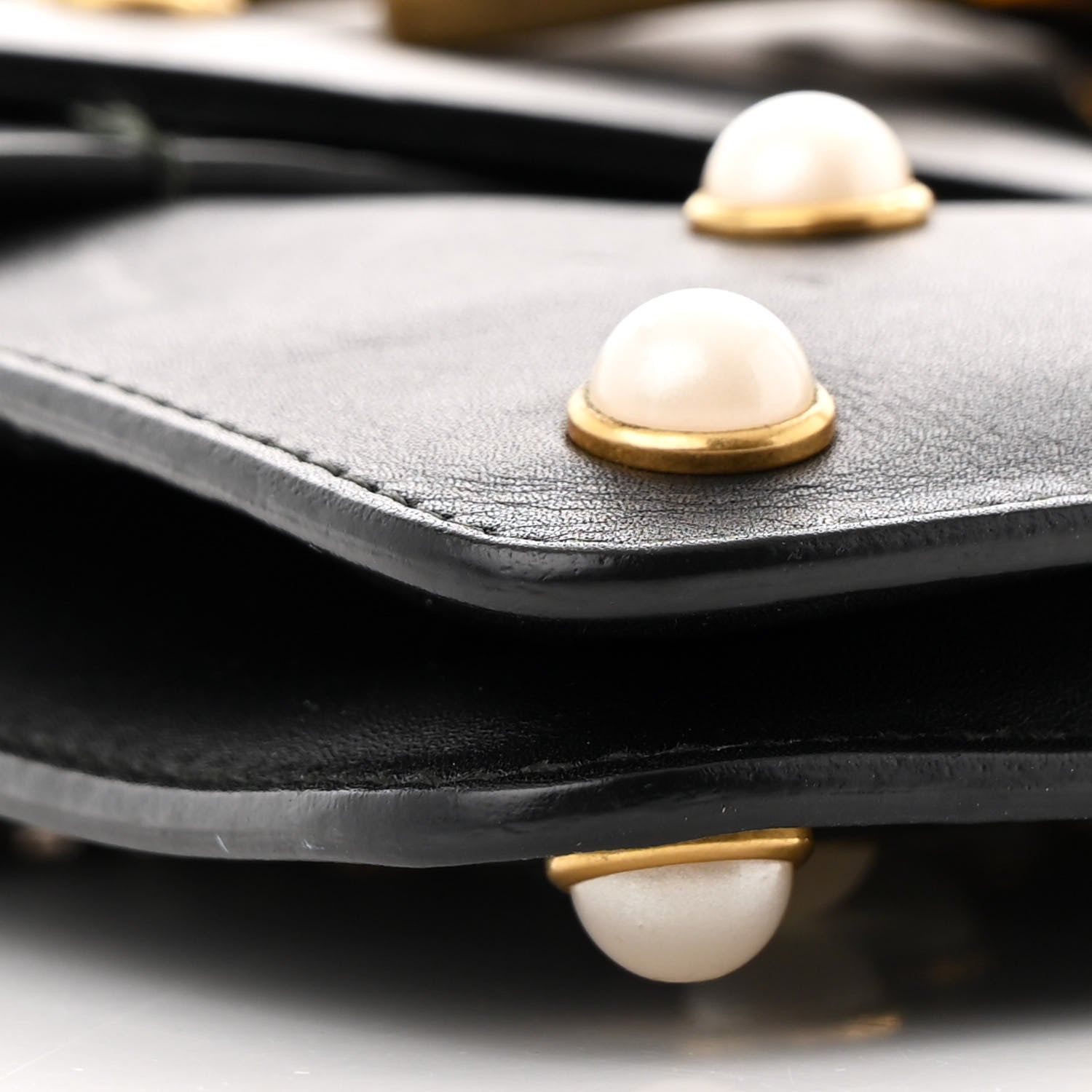 Gucci Nappa Pearl Studded Mini Queen Margaret Broadway Shoulder Bag Black 9 of 10