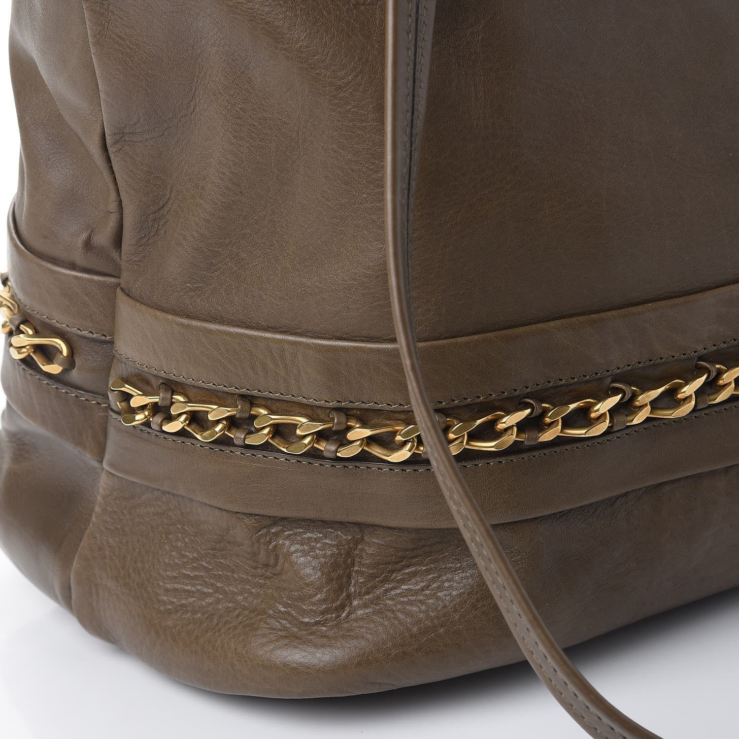 Chloe Calfskin Medium Kira Bowler Tote Khaki 13 of 16