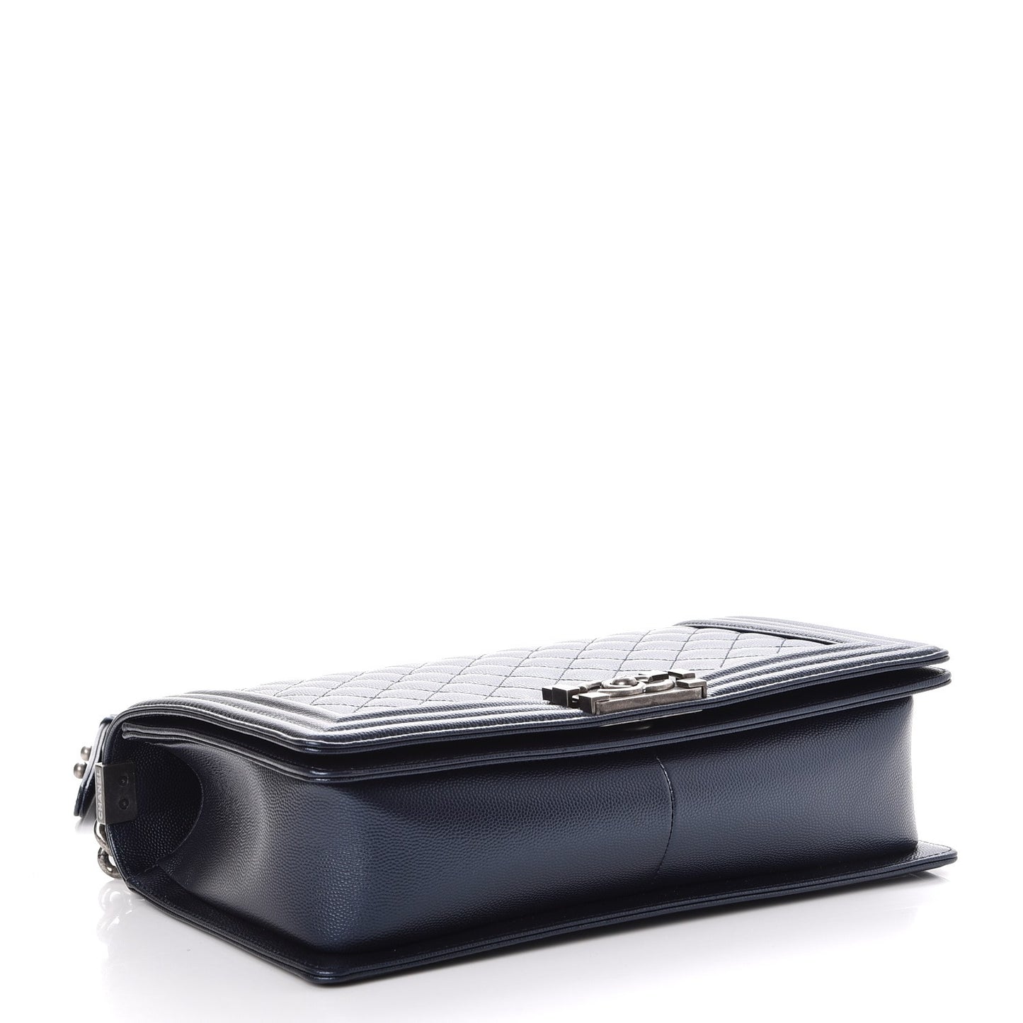 Metallic Caviar Quilted New Medium Boy Flap Navy