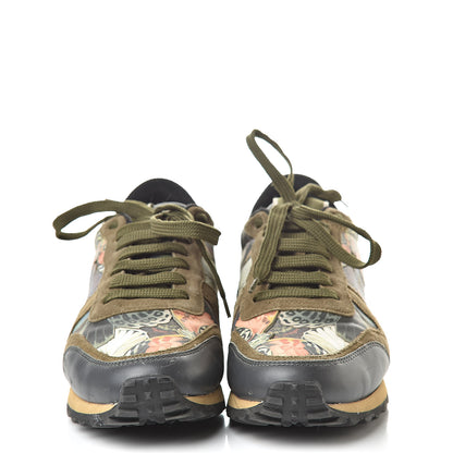 Valentino Garavani Nappa Fabric Suede Camubutterfly Womens Rockrunner Sneakers 38 Multicolor 2 of 10