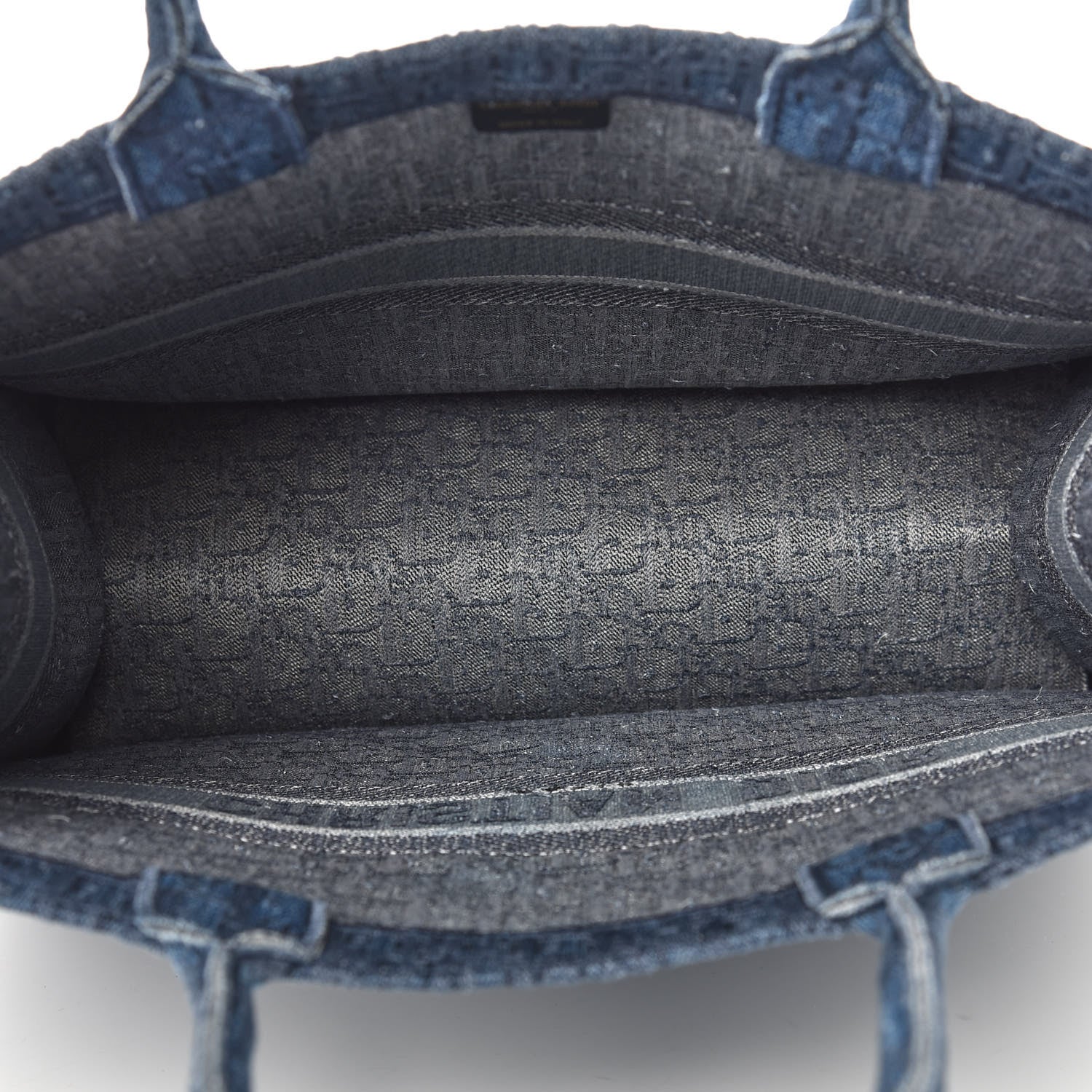 Christian Dior Oblique Denim Book Tote Denim Blue 7 of 10