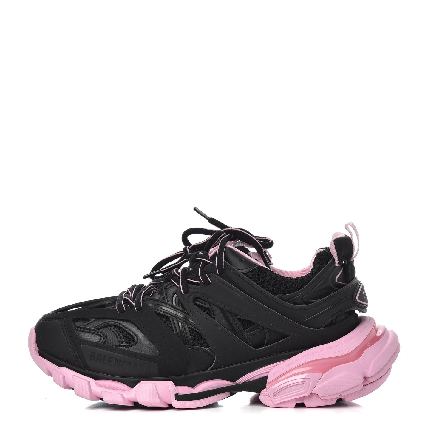 Mesh Nylon Bi-Color Womens Track Sneakers 36 Black Pink