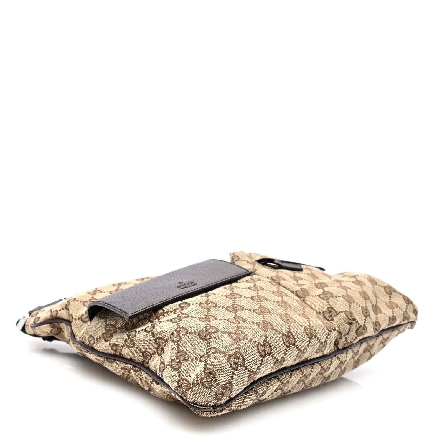 Gucci Monogram Web Medium Double Pocket Messenger Bag Dark Brown 4 of 11
