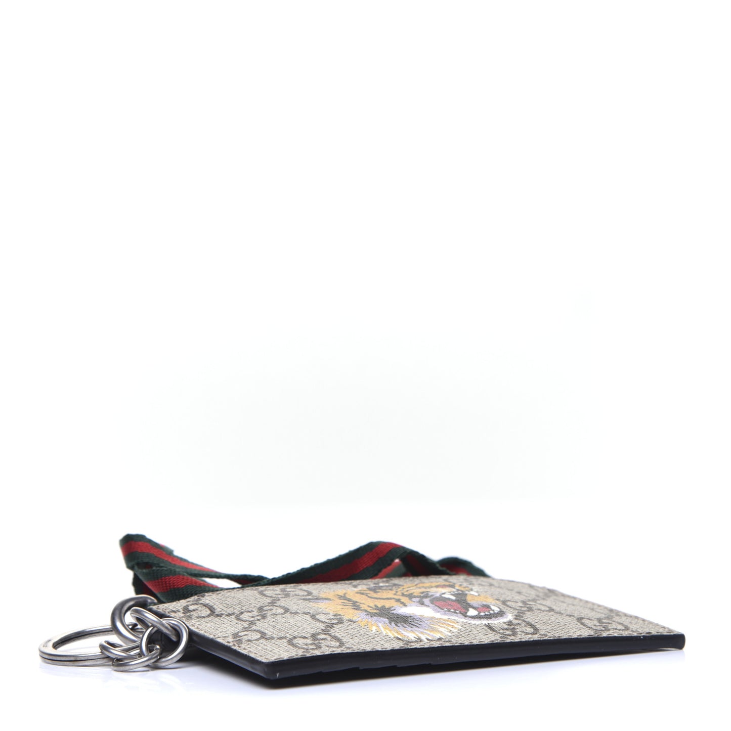 GG Supreme Monogram Tiger Print Lanyard Coin Case Card Holder