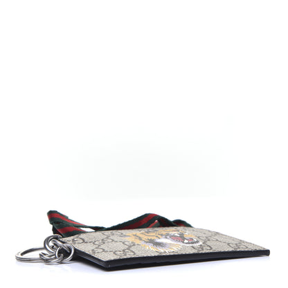 Gucci GG Supreme Monogram Tiger Print Lanyard Coin Case Card Holder 4 of 7