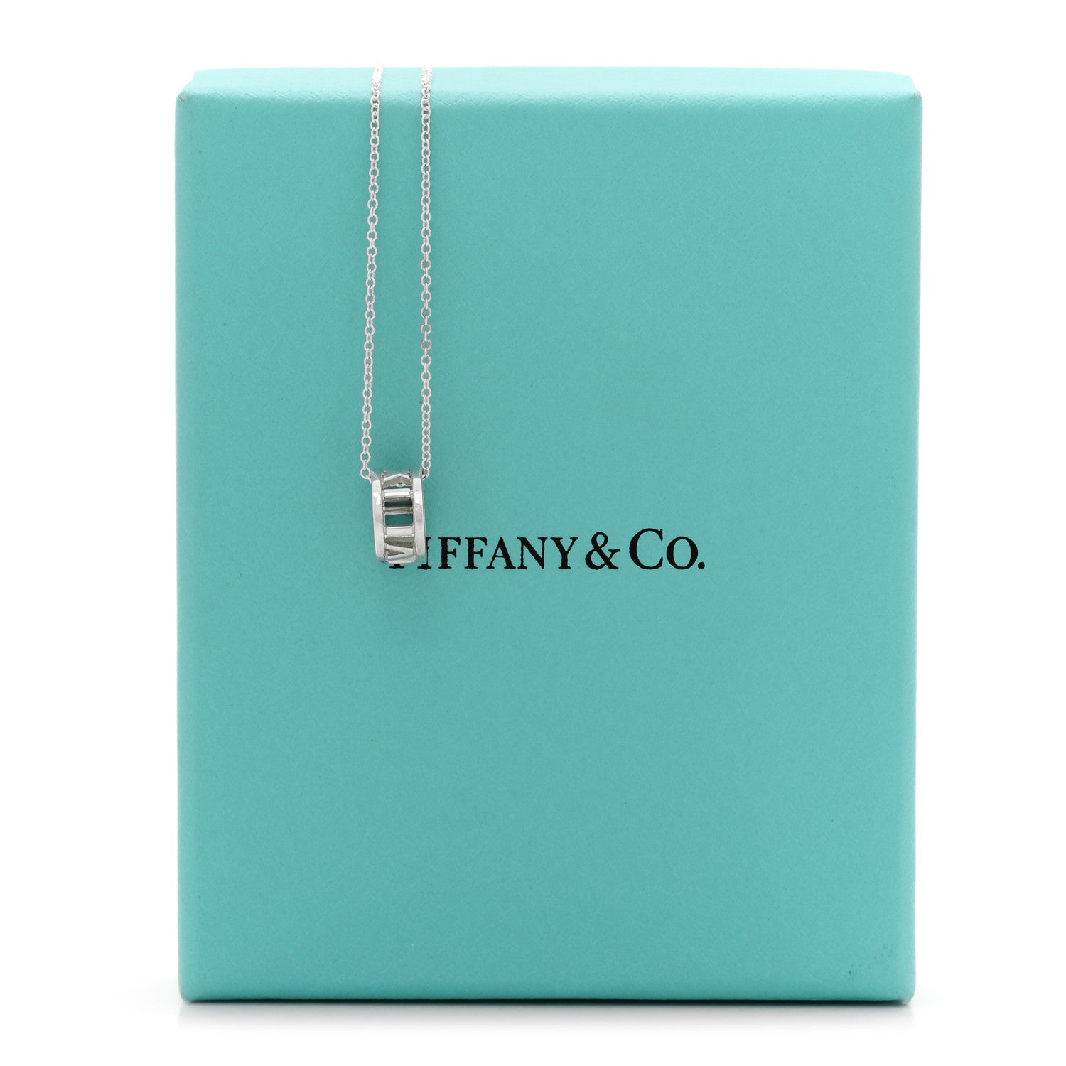 Tiffany Sterling Silver Atlas Open Pendant Necklace 7 of 7