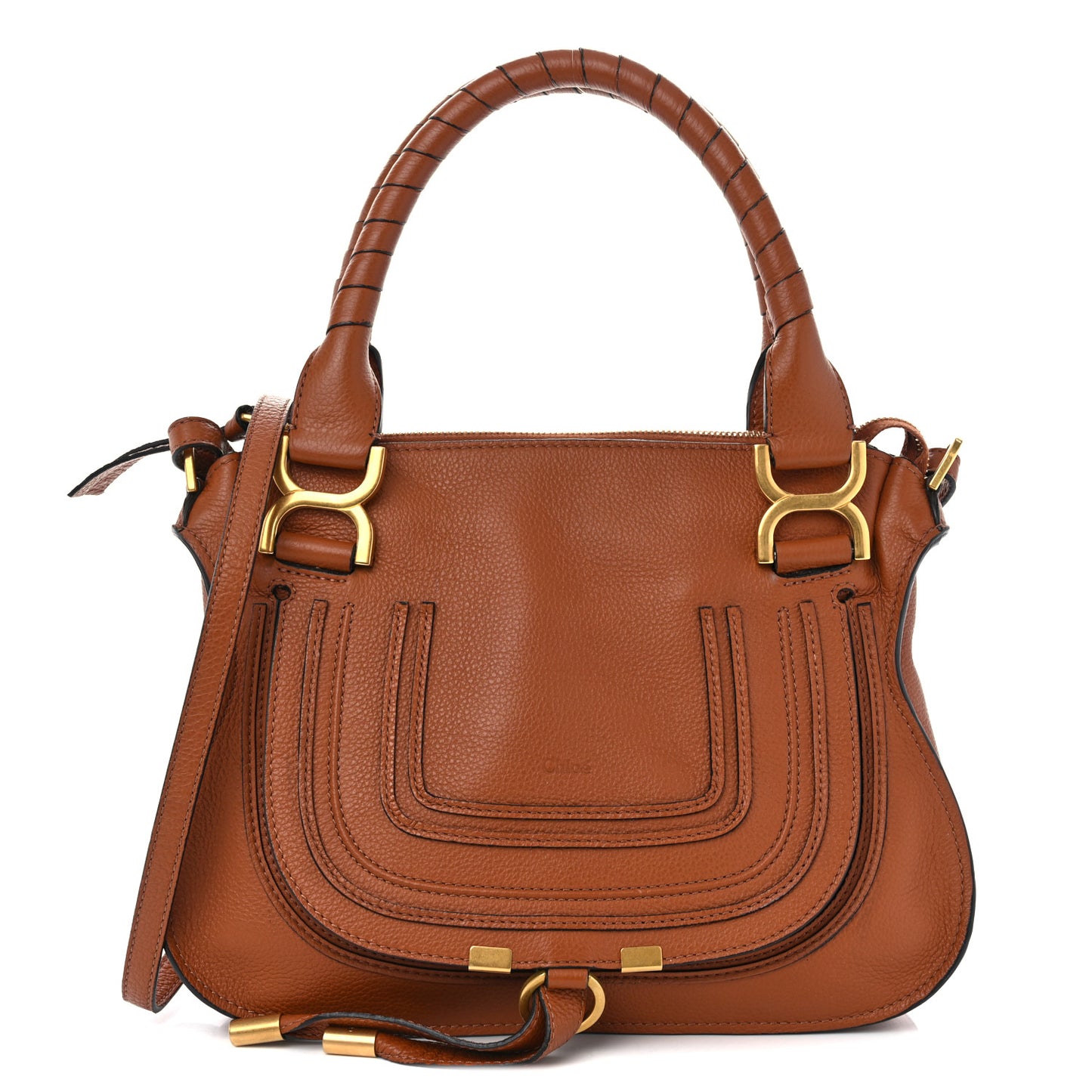 Calfskin Medium Marcie Satchel Tan
