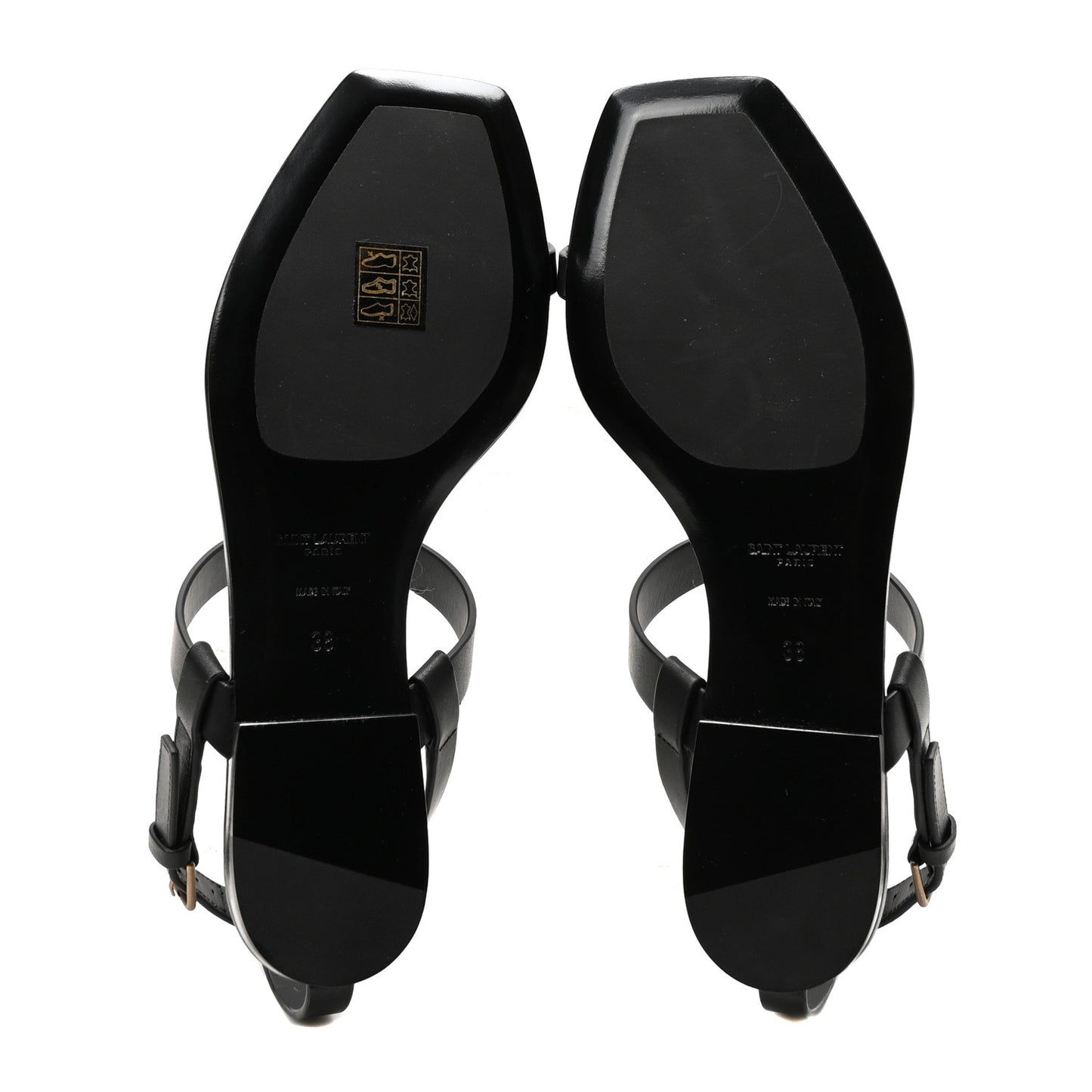 Calfskin Cassandra Monogram Sandals 38 Black