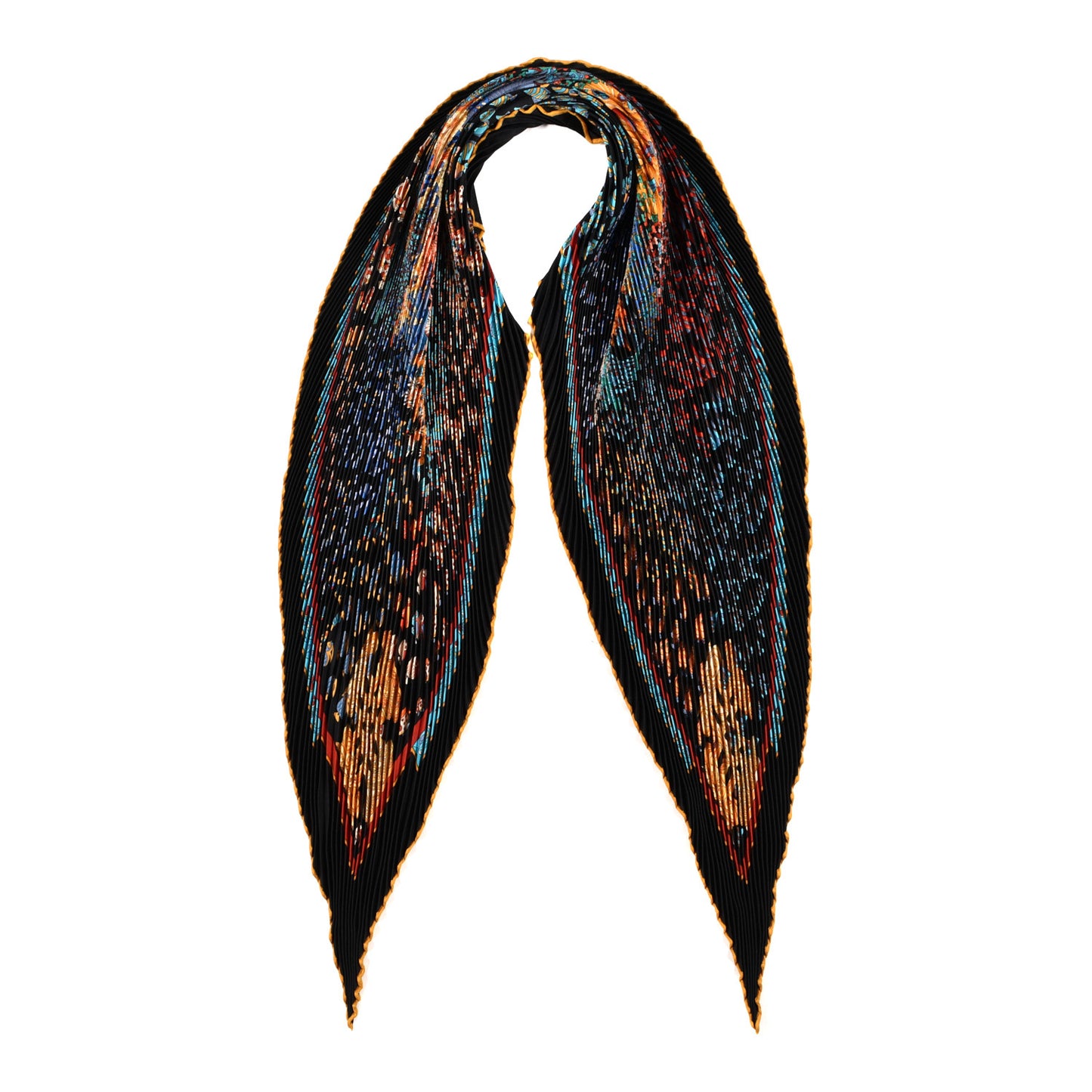Silk Plisse Rencontre Oceane Scarf 90