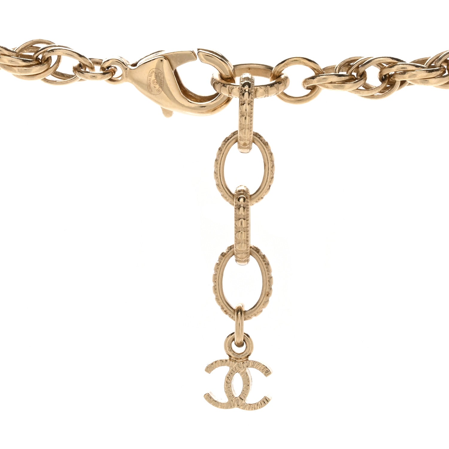 Chanel Pearl CC Round Pendant Necklace Gold 4 of 5