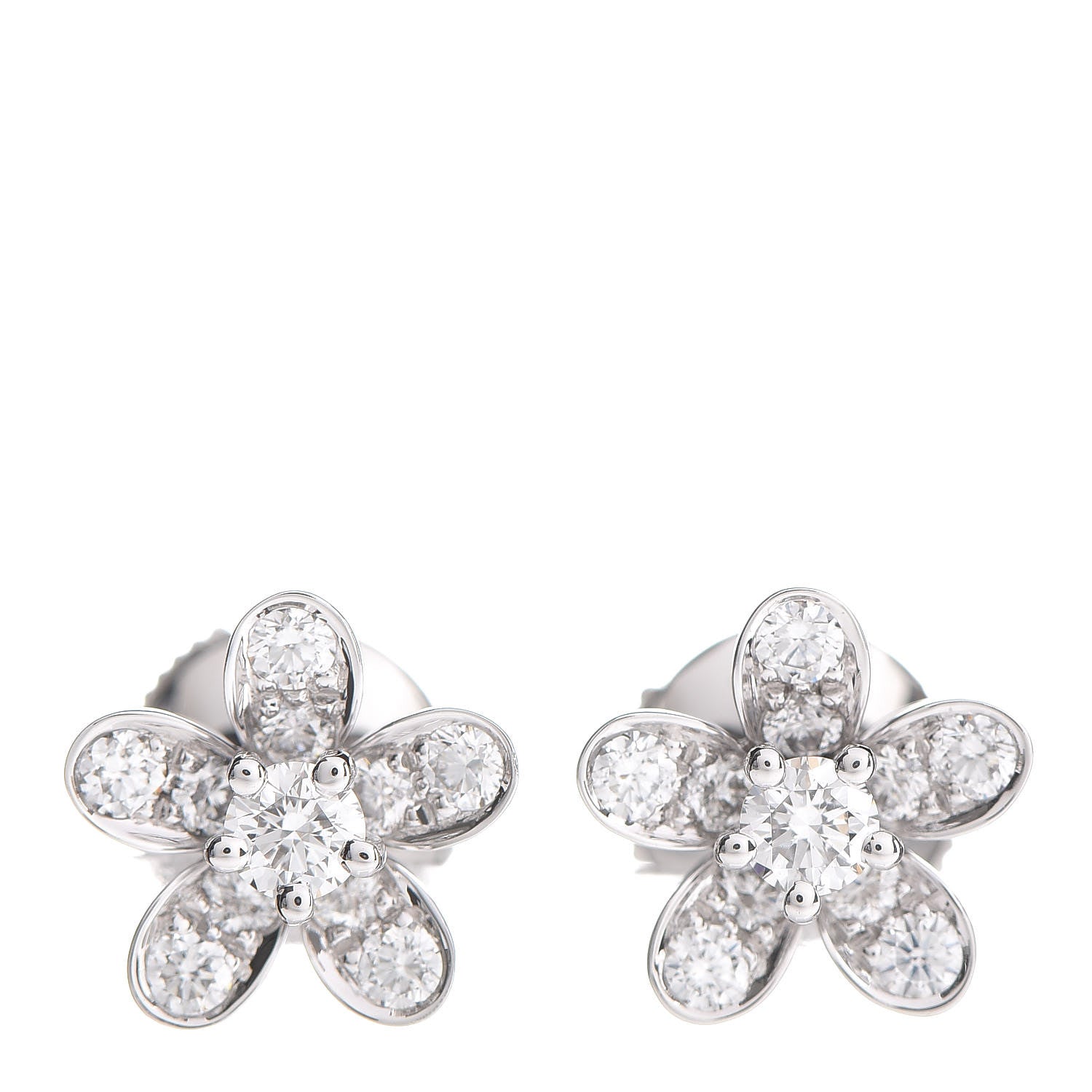 Van Cleef & Arpels 18K White Gold Diamond Socrate Earrings 1 of 5