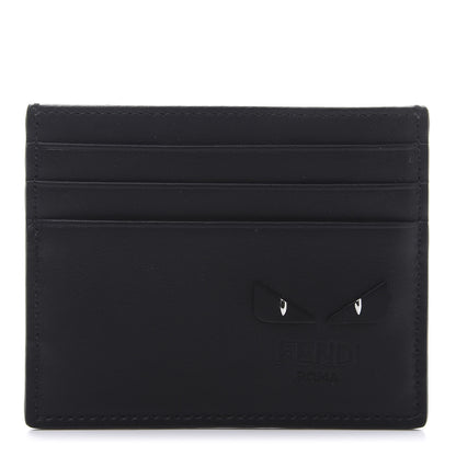 Fendi Vitello Century Mini Bug Eyes Card Holder Black 1 of 10