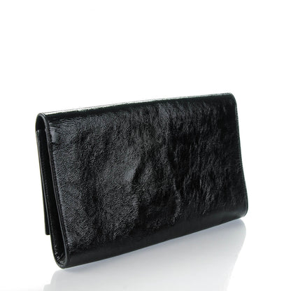 Saint Laurent Textured Patent Monogram Large Belle De Jour Clutch Black 3 of 7