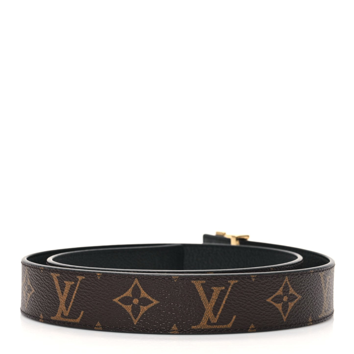 Calfskin Monogram 30mm LV Initiales Reversible Belt 85 34 Black