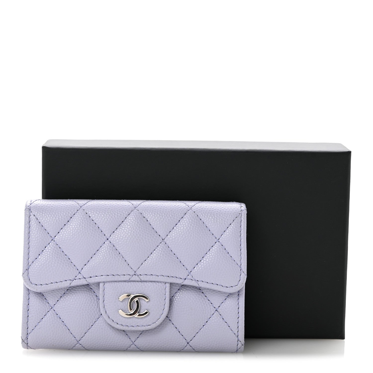 Chanel Caviar Quilted Flap Card Holder Wallet Light Purple 10 of 10