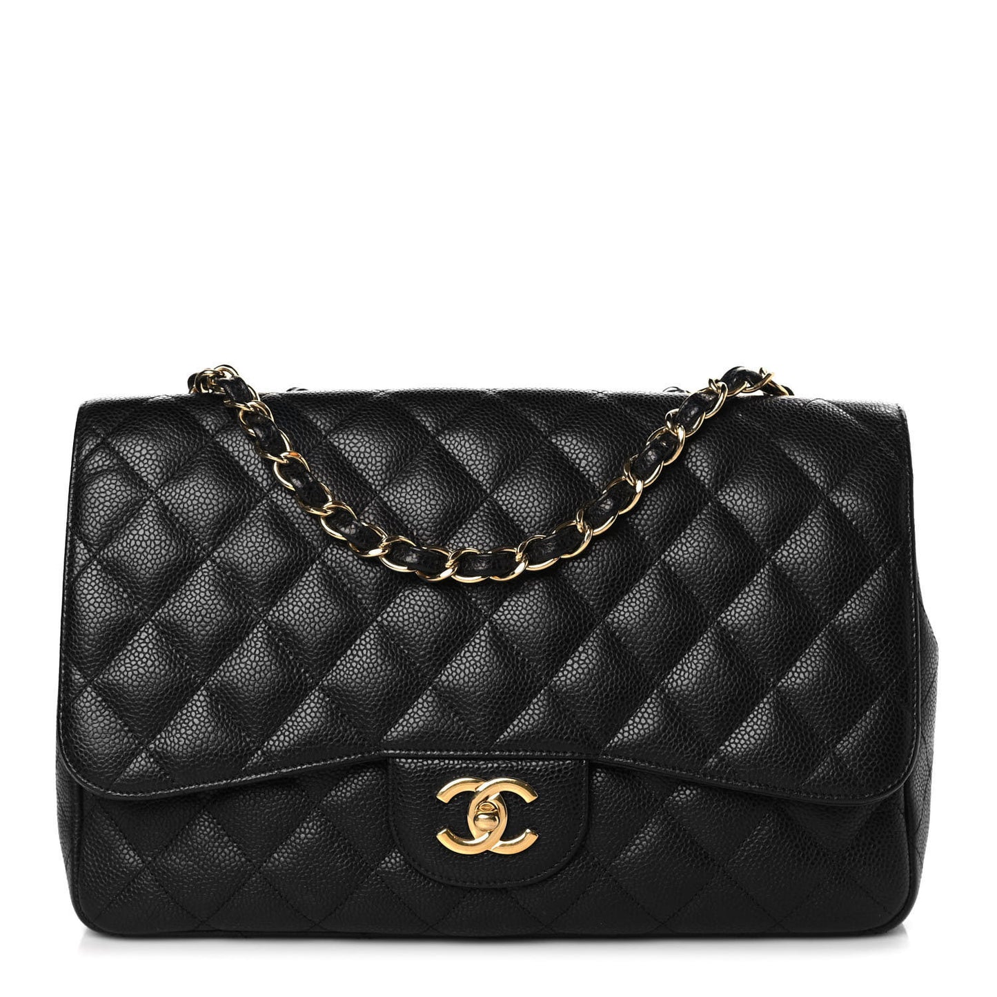 Caviar Quilted Jumbo Single Flap Black