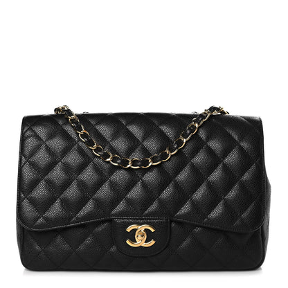 Chanel Caviar Quilted Jumbo Single Flap Black 1 of 9