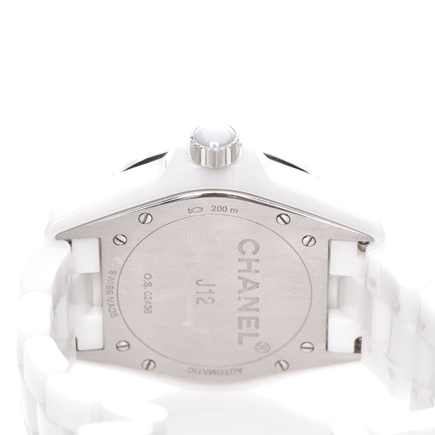 Stainless Steel Ceramic Diamond 38mm J12 Automatic Watch White