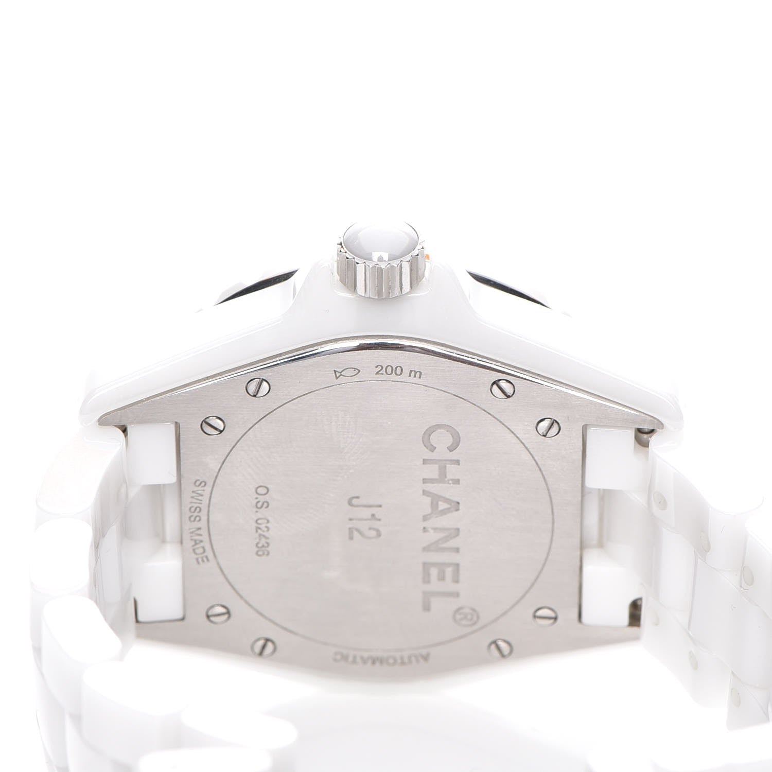 Chanel Stainless Steel Ceramic Diamond 38mm J12 Automatic Watch White 6 of 6