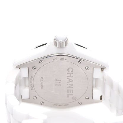Chanel Stainless Steel Ceramic Diamond 38mm J12 Automatic Watch White 6 of 6