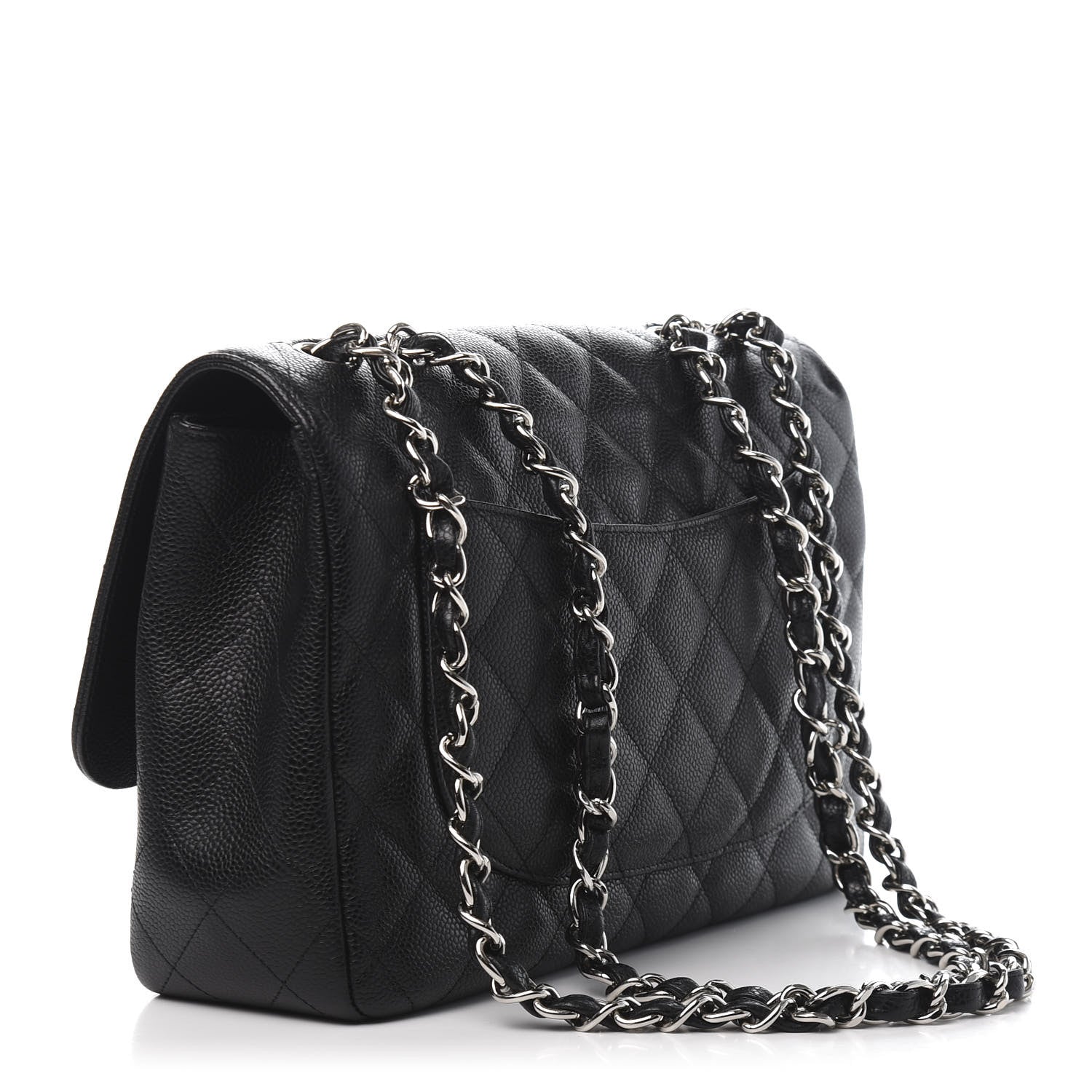 Chanel Caviar Quilted Jumbo Single Flap Black 3 of 10