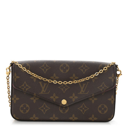 Louis Vuitton Monogram Pochette Felicie Chain Wallet Fuchsia 1 of 10