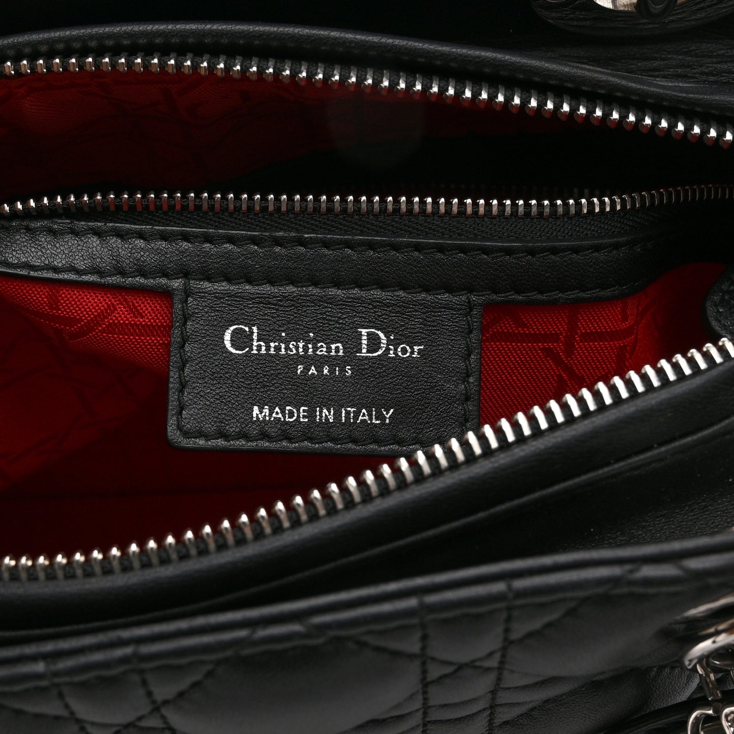 Lambskin Cannage Large Lady Dior Black