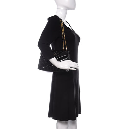 Saint Laurent Patent Y Quilted Monogram Small Loulou Chain Satchel Black 2 of 10