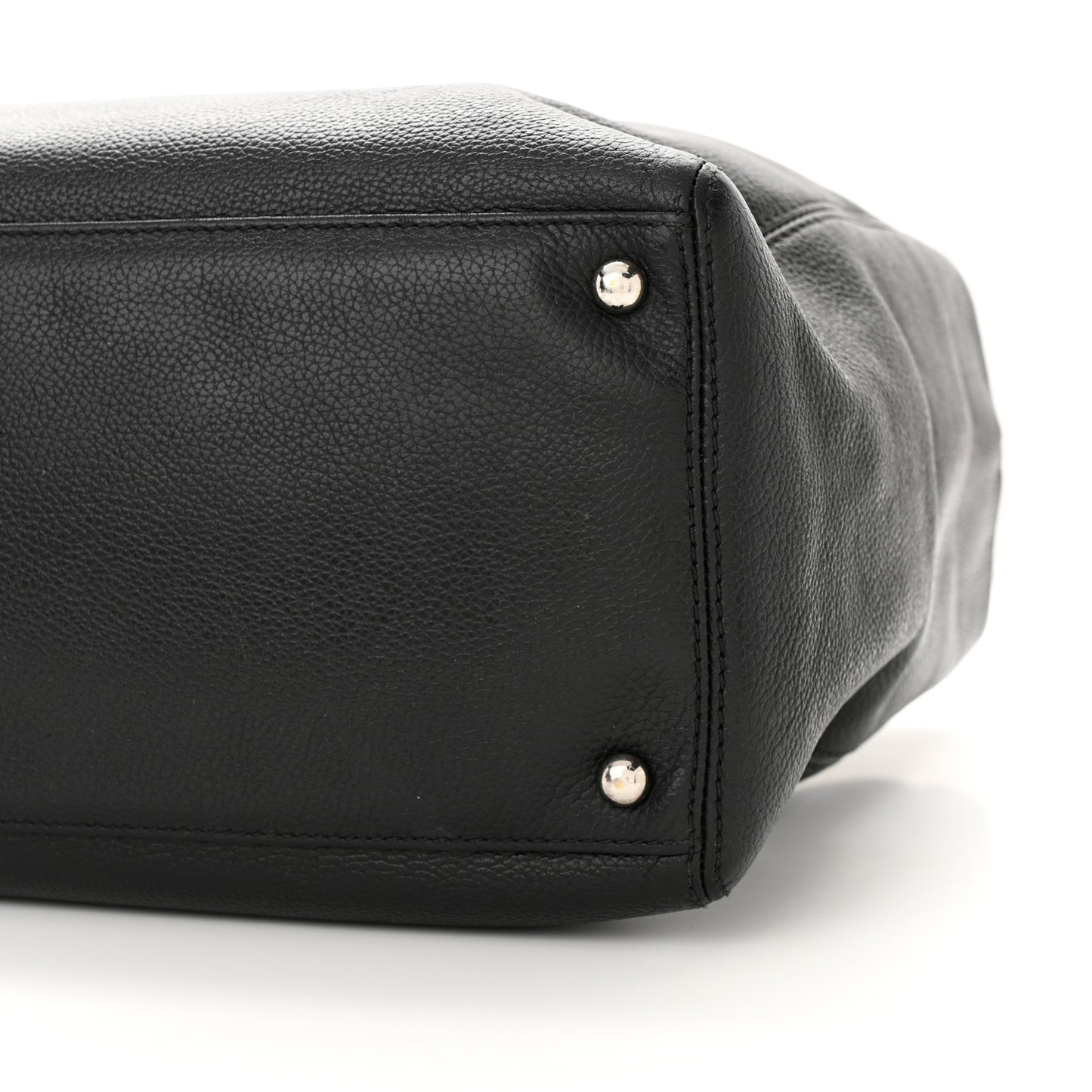 Calfskin Cerf Executive Shopper Tote Black