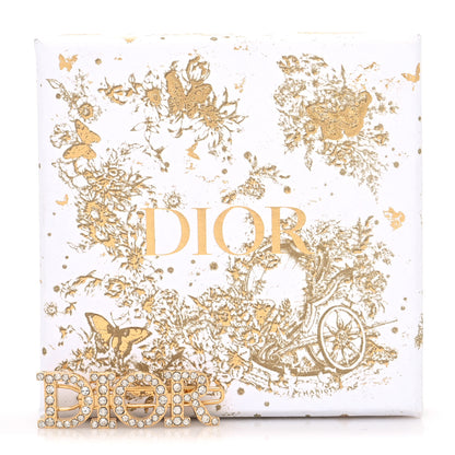 Christian Dior Crystal Dior Logo Barrette Gold 3 of 3