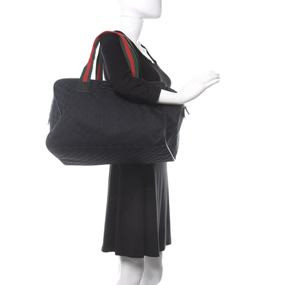 Gucci GG Monogram Web Medium Collapsible Carry On Duffle Black 2 of 11