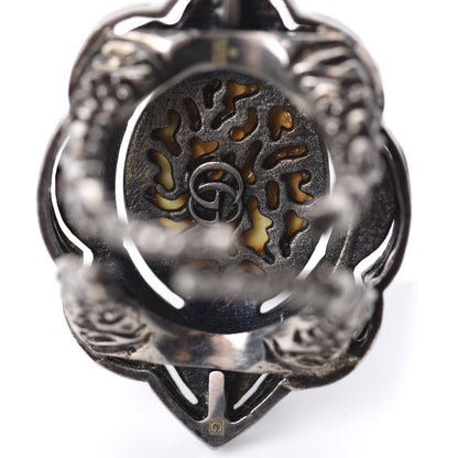 Gucci Metal Crystal Velvet Resin Ring 6 Aged Silver Multicolor 4 of 5