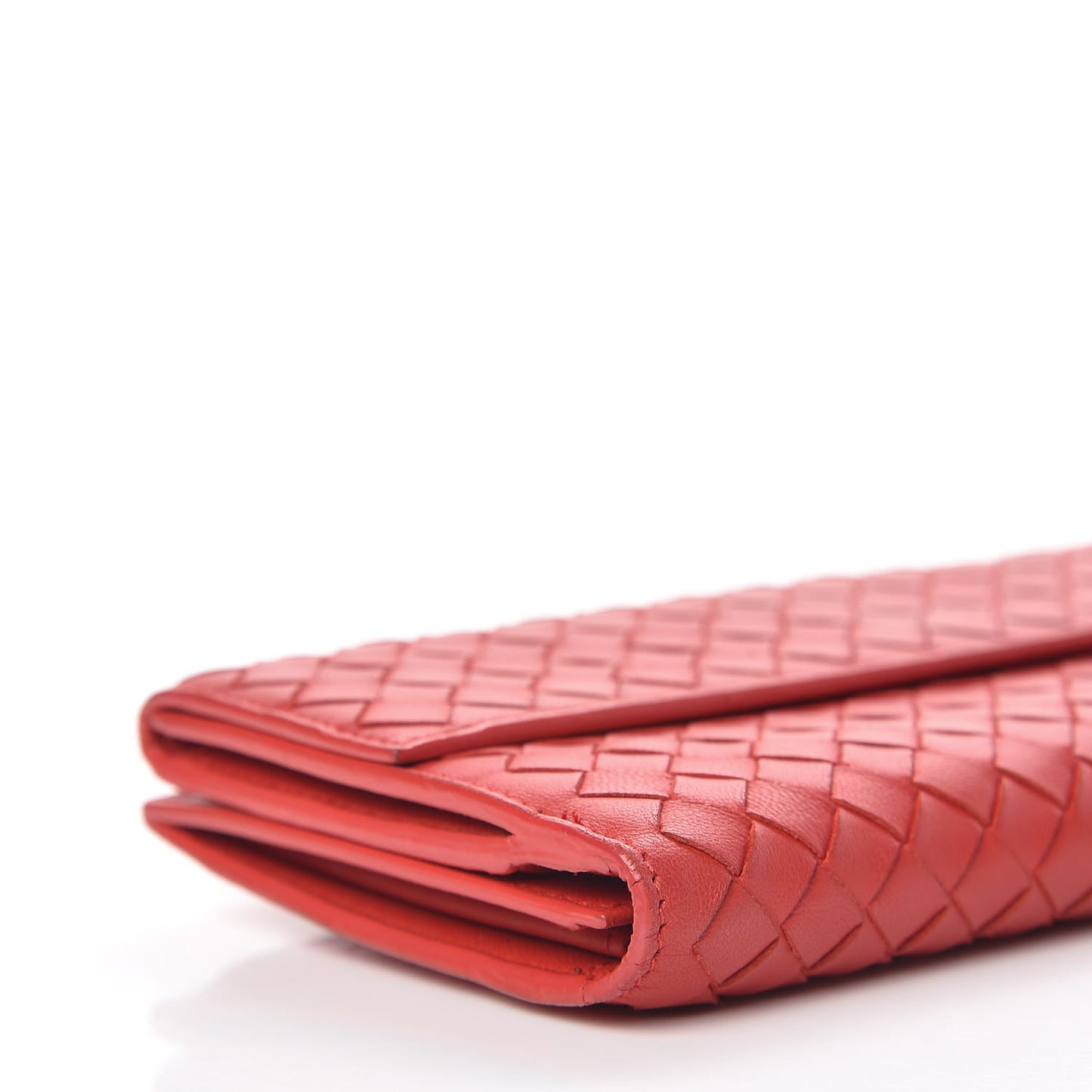 Nappa Intrecciato Continental Wallet Red