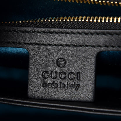 Gucci Suede Patent Web Dragon Embroidered Medium Ophidia Chain Shoulder Bag Blue Multicolor Black 6 of 7